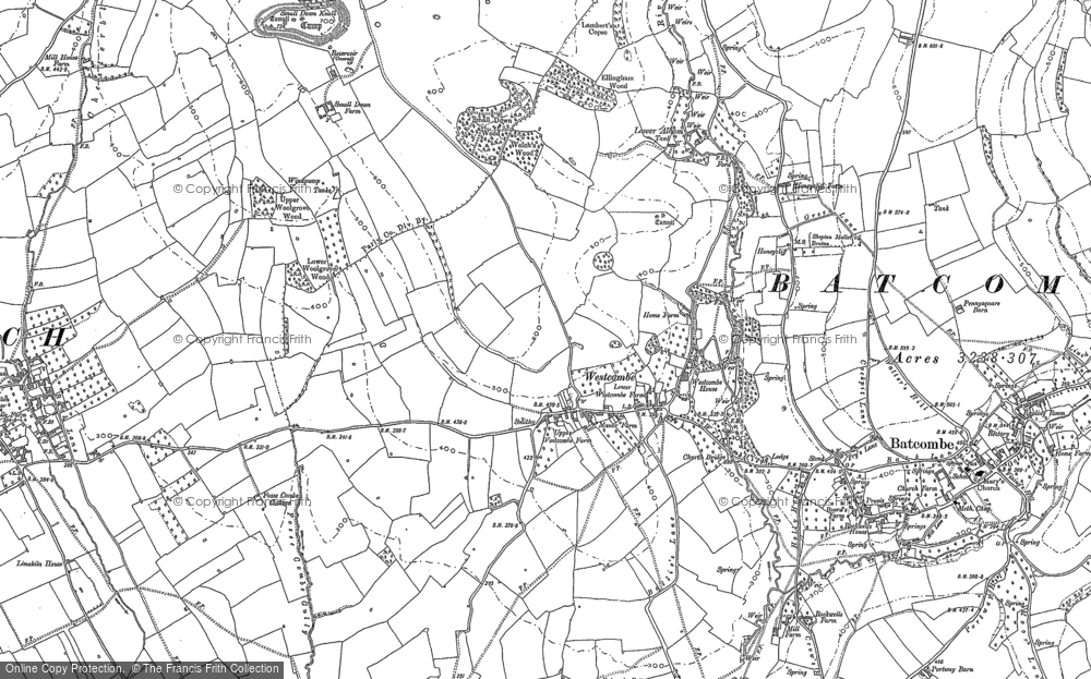 Old Map of Westcombe, 1884 in 1884
