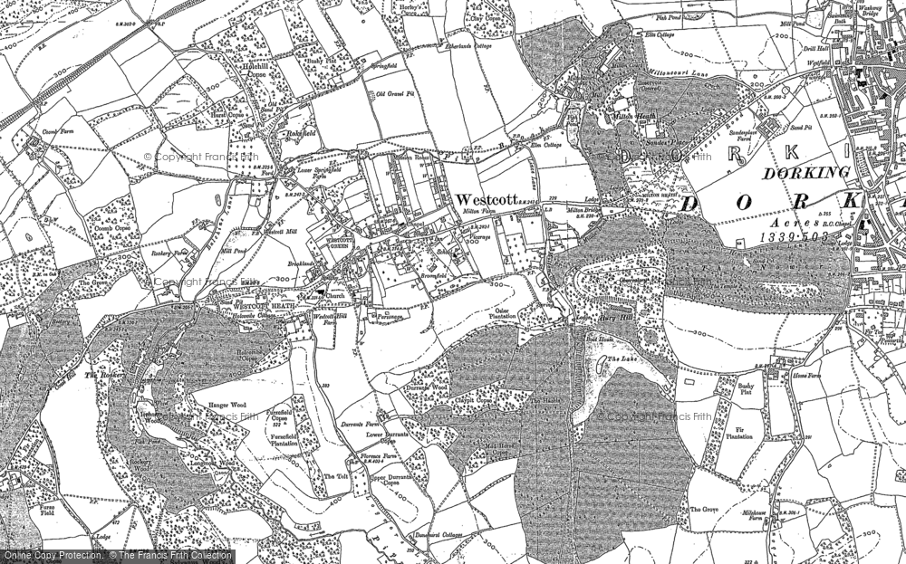 Old Map of Historic Map covering Westcott Heath in 1895