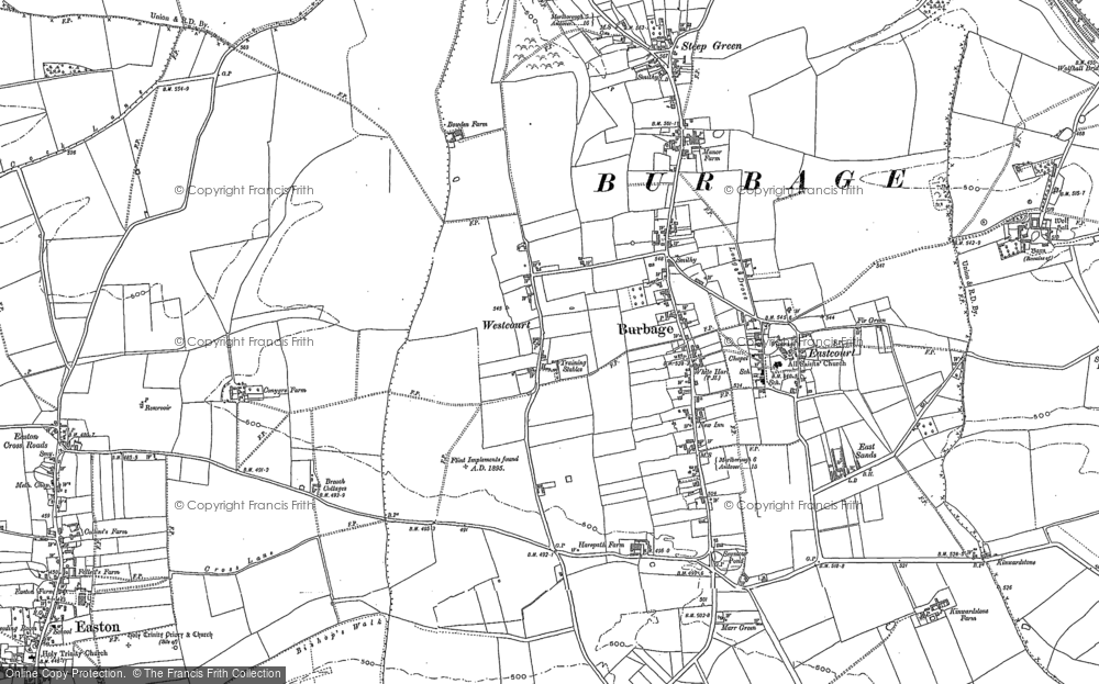 Old Map of Historic Map covering Marr Green in 1899
