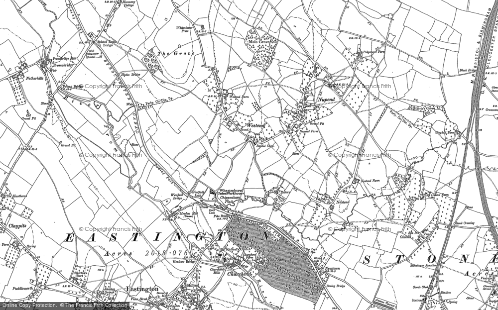Old Map of Historic Map covering Chipmans Platt in 1881
