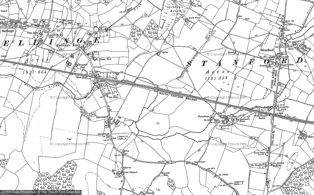 Old Map of Westenhanger, 1906 in 1906