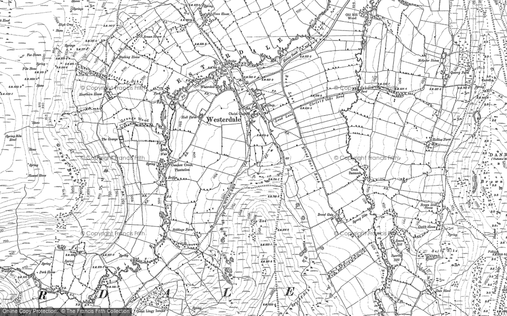 Old Map of Historic Map covering Blackmires in 1892