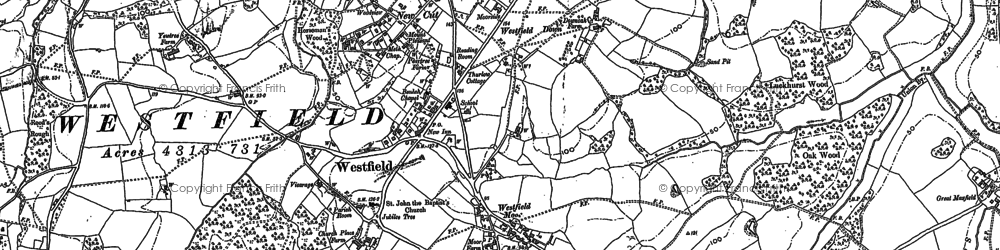 Old map of Whiteland Wood in 1872
