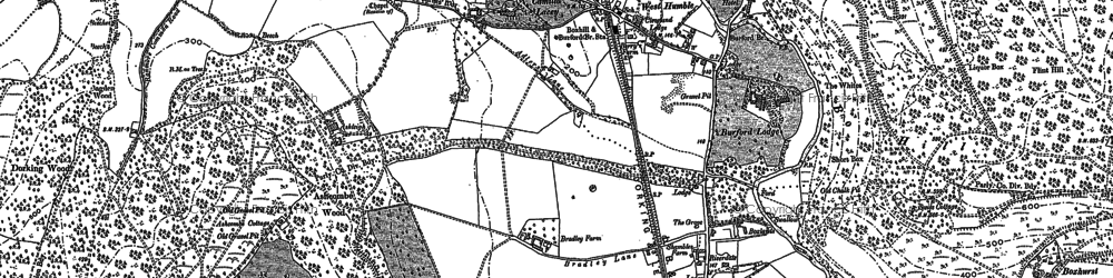 Old map of Box Hill Country Park in 1894