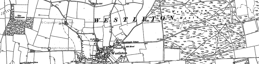 Old map of Westleton Walks in 1883