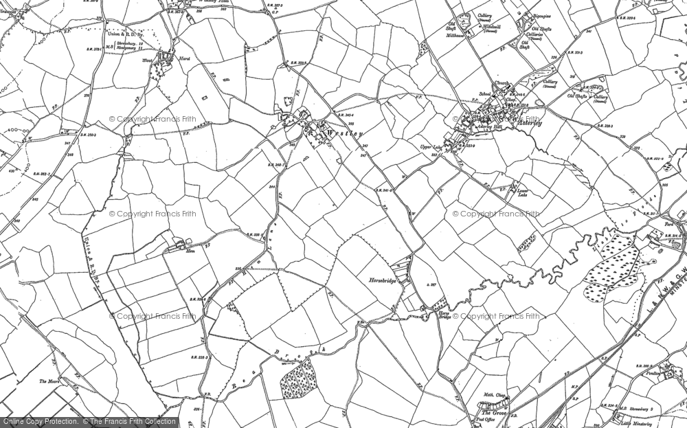 Old Map of Historic Map covering Horsebridge in 1881