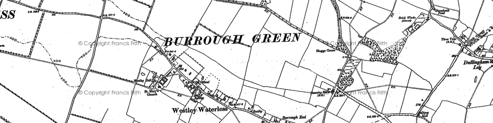 Old map of Westley Waterless in 1885