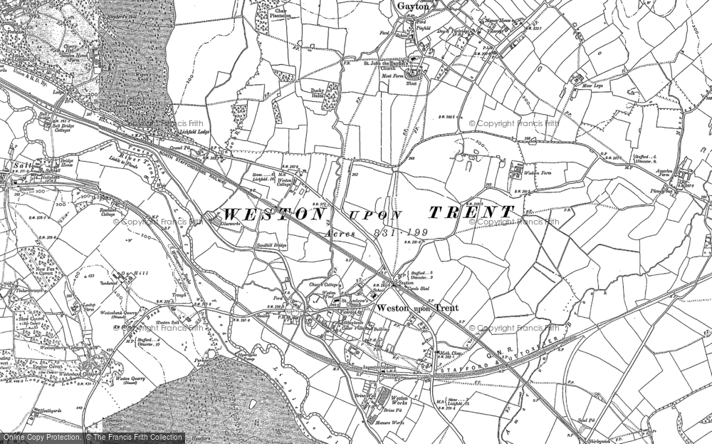 Old Map of Weston, 1880 - 1881 in 1880