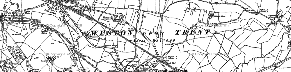 Old map of Weston in 1880