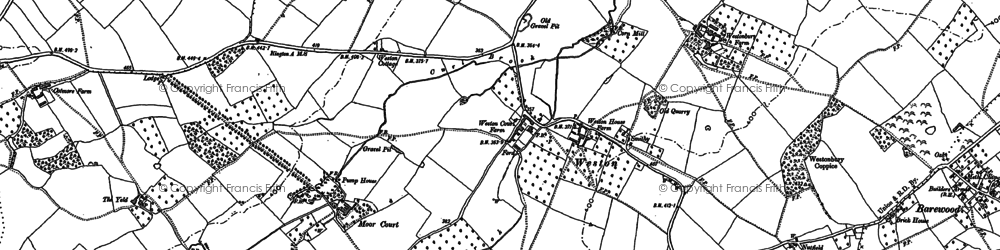 Old map of Moorcot in 1885