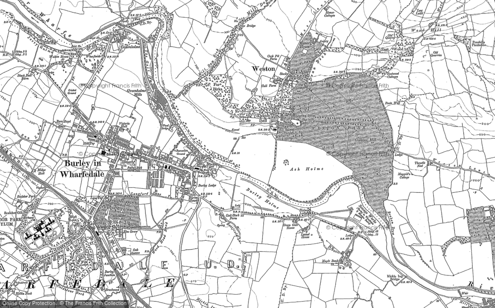 Old Map of Historic Map covering Weston Manor in 1889
