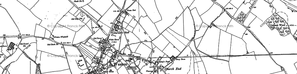 Old map of Warren's Green in 1896