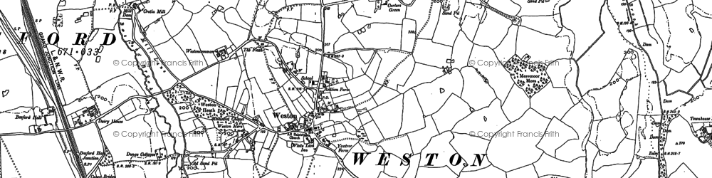 Old map of Weston Hall in 1897