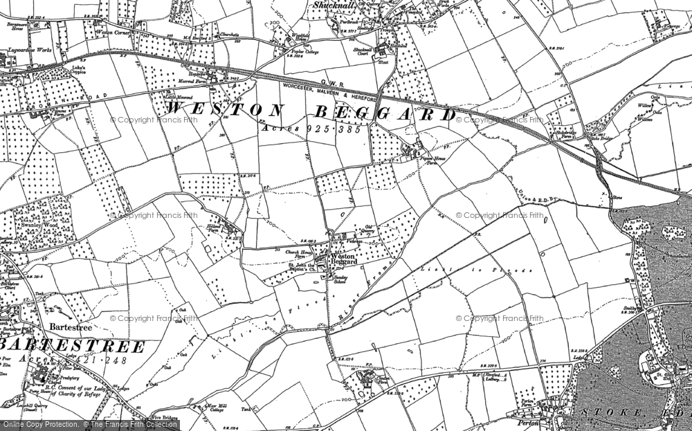 Old Map of Weston Beggard, 1886 in 1886