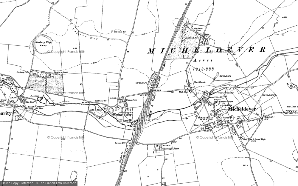 Old Map of Weston Colley, 1894 in 1894