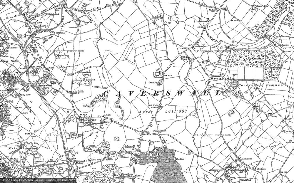 Old Map of Weston Coyney, 1879 in 1879