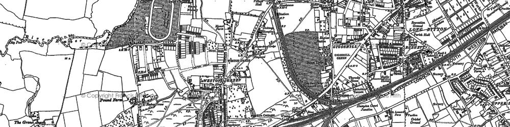 Old map of Weston Green in 1895