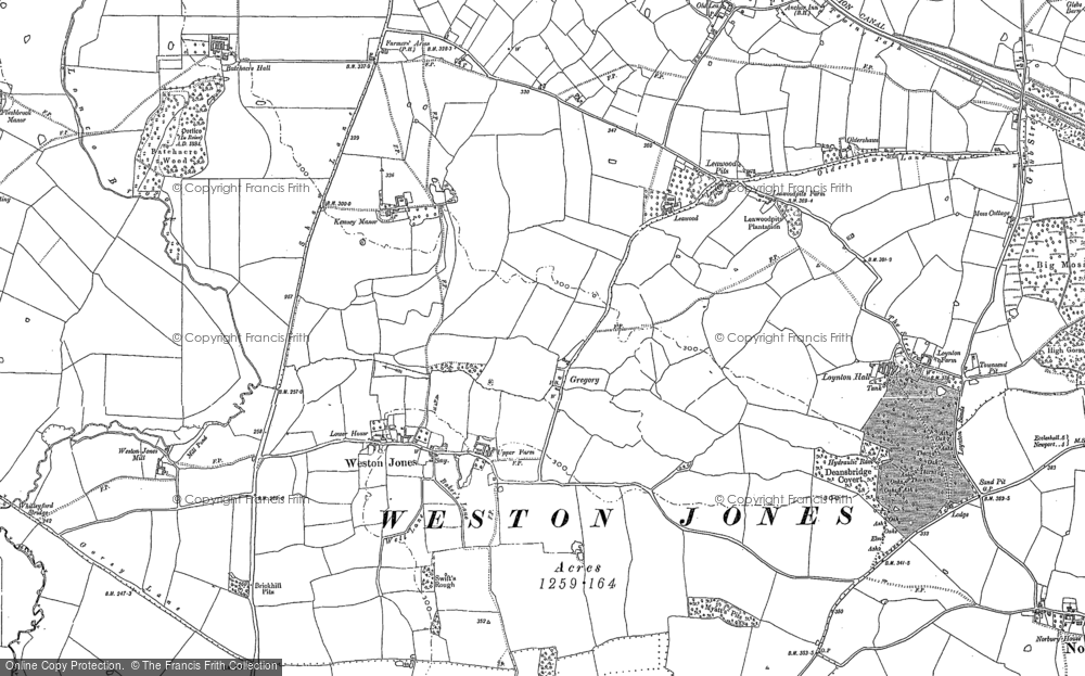 Old Map of Weston Jones, 1880 - 1900 in 1880