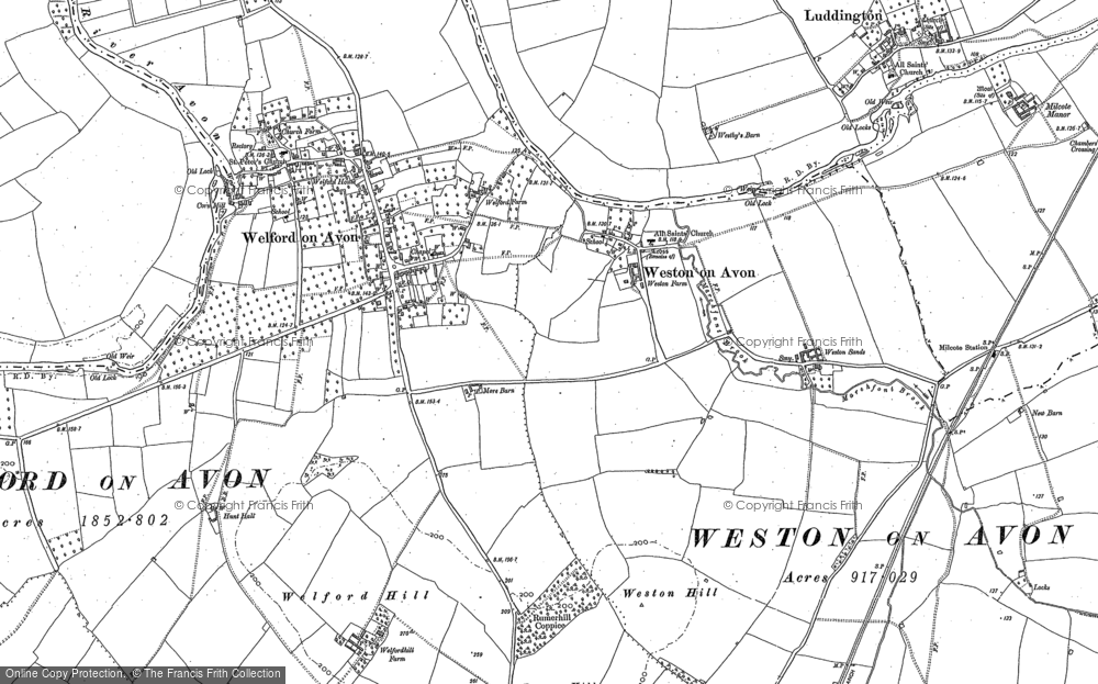 Old Map of Historic Map covering Weston Sands in 1883
