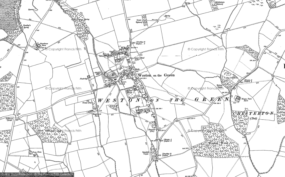 Old Map of Historic Map covering Heathfield Village in 1898