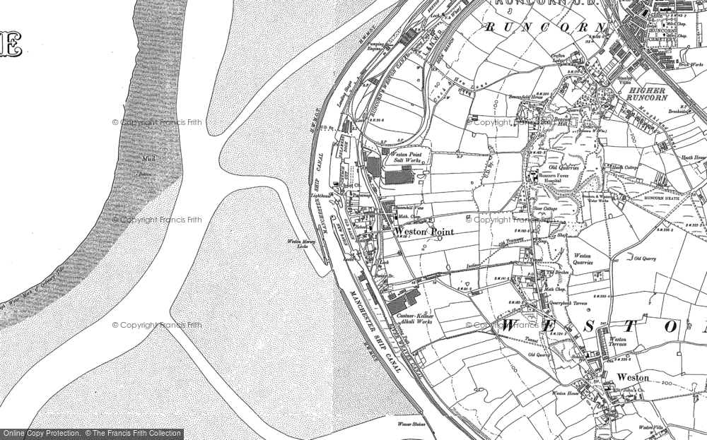 Old Map of Weston Point, 1897 - 1908 in 1897