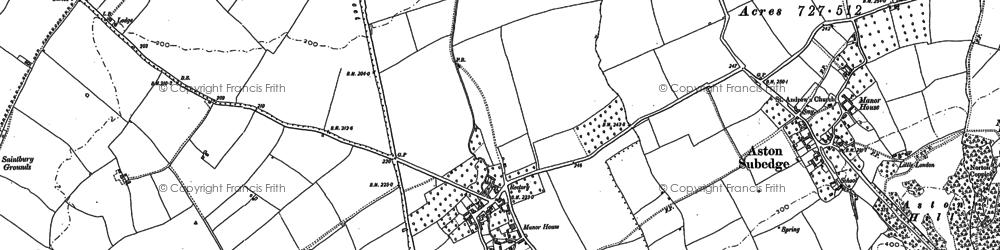 Old map of Weston-sub-Edge in 1880