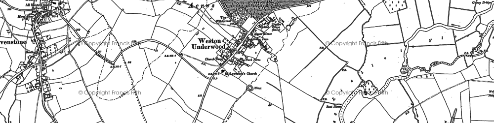 Old map of Pheasants Nest in 1899