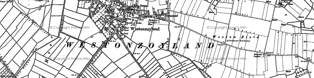 Old map of Sedgemoor 1685 in 1885