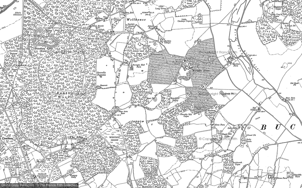 Old Map of Historic Map covering Wellhouse in 1898