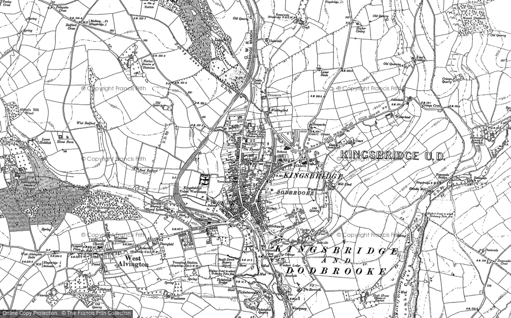 Old Map of Historic Map covering Bearscombe in 1905