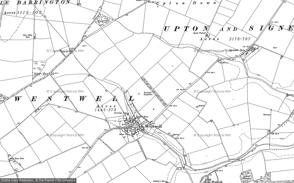 Old Map of Westwell, 1889 - 1900 in 1889