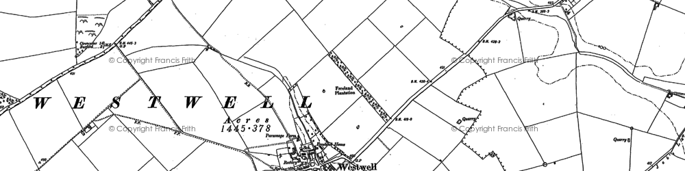 Old map of Westwell in 1889