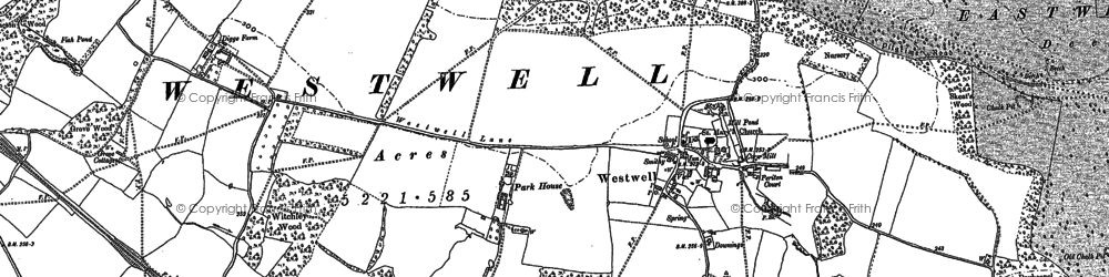 Old map of Westwell in 1896