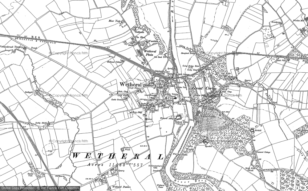 Old Map of Wetheral, 1899 in 1899