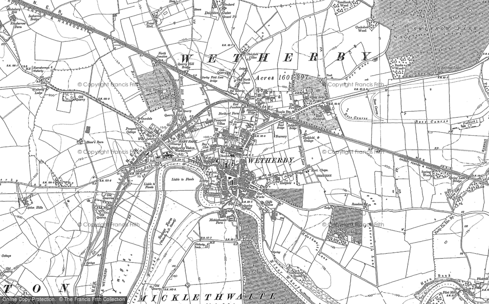 Old Map of Historic Map covering Linton Ings in 1891