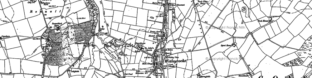 Old map of Wetley Abbey in 1879