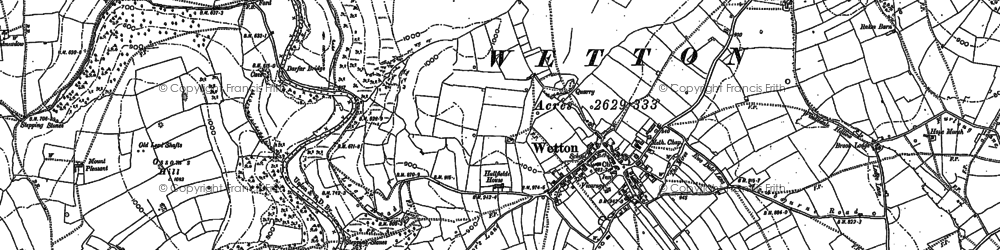 Old map of Wetton Hill in 1898