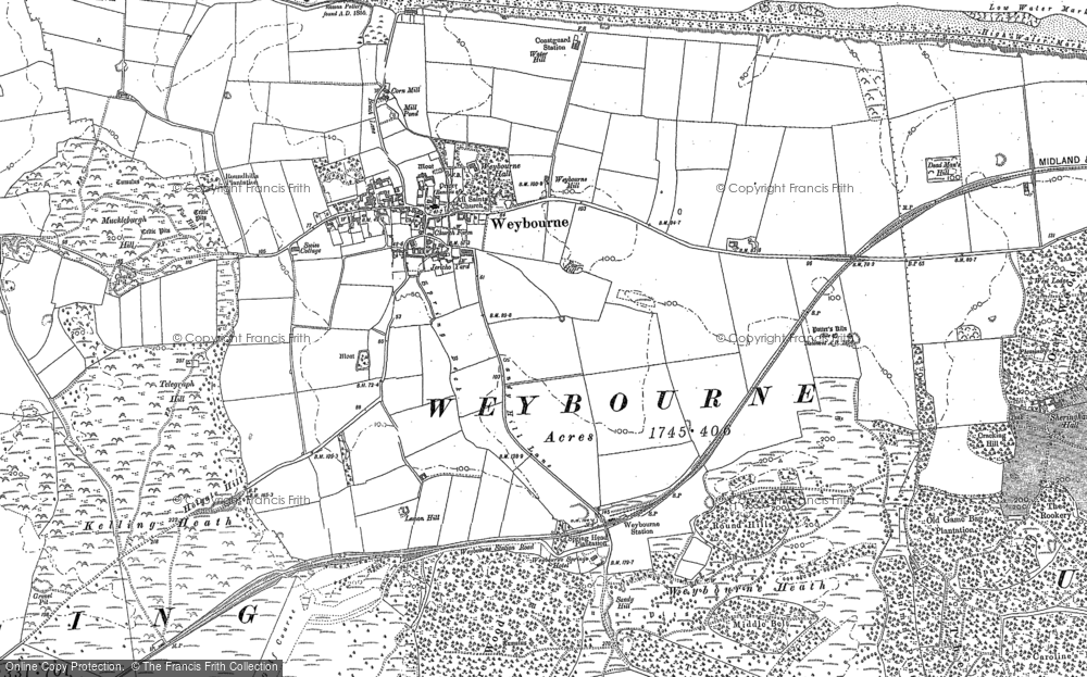 Old Map of Historic Map covering Weybourne Hope in 1901