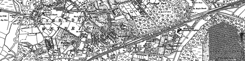 Old map of Oatlands Park in 1895