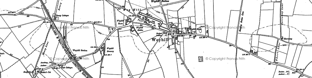 Old map of Weyhill in 1894