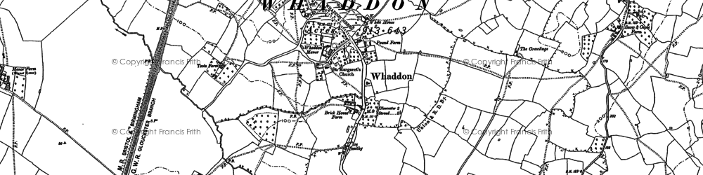 Old map of Whaddon in 1883