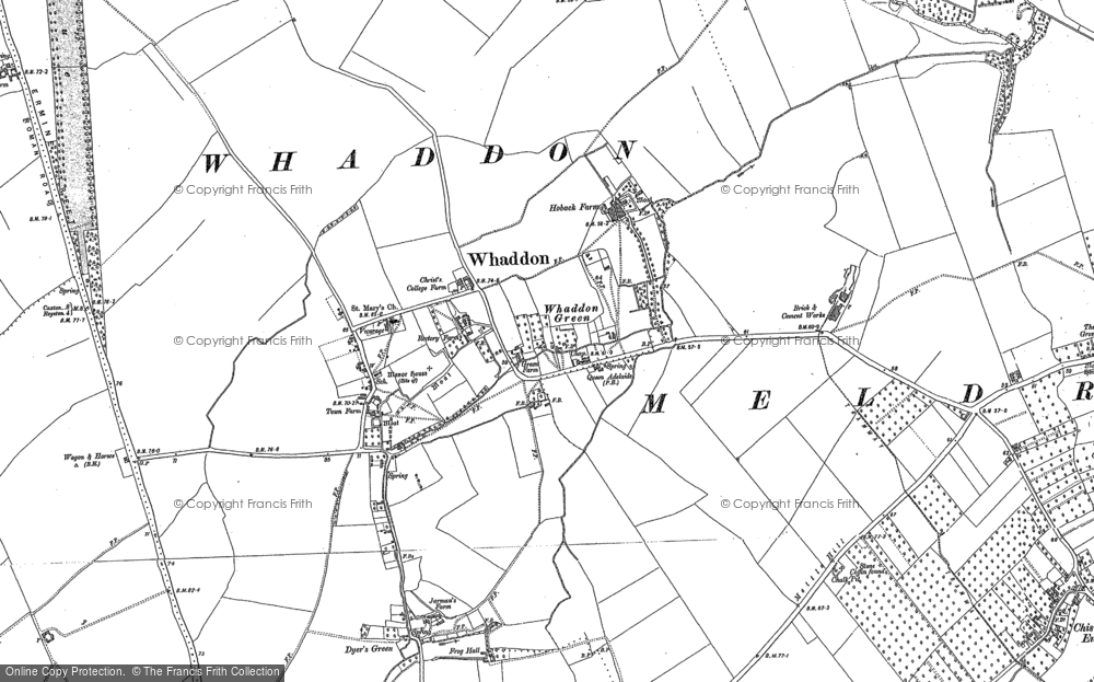 Old Map of Whaddon, 1885 - 1886 in 1885
