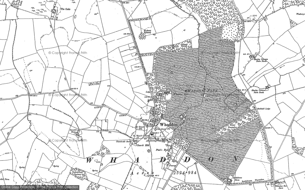 Old Map of Historic Map covering Whaddon Chase in 1898