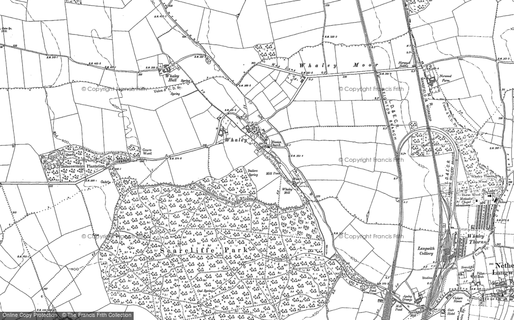 Old Map of Historic Map covering Whaley Common in 1897
