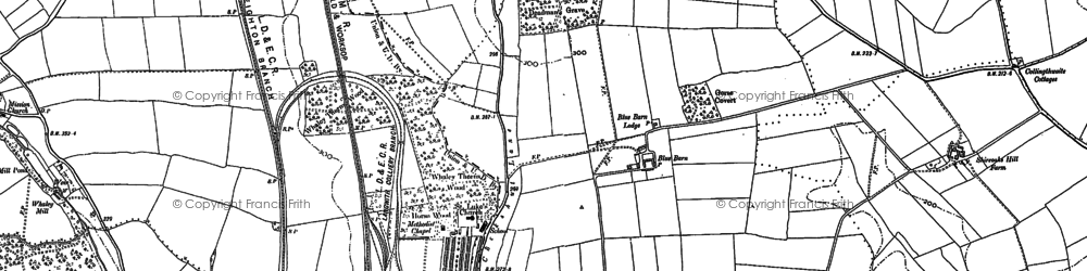 Old map of Whaley Thorns in 1884