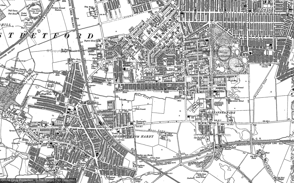 Old Map of Whalley Range, 1890 - 1905 in 1890