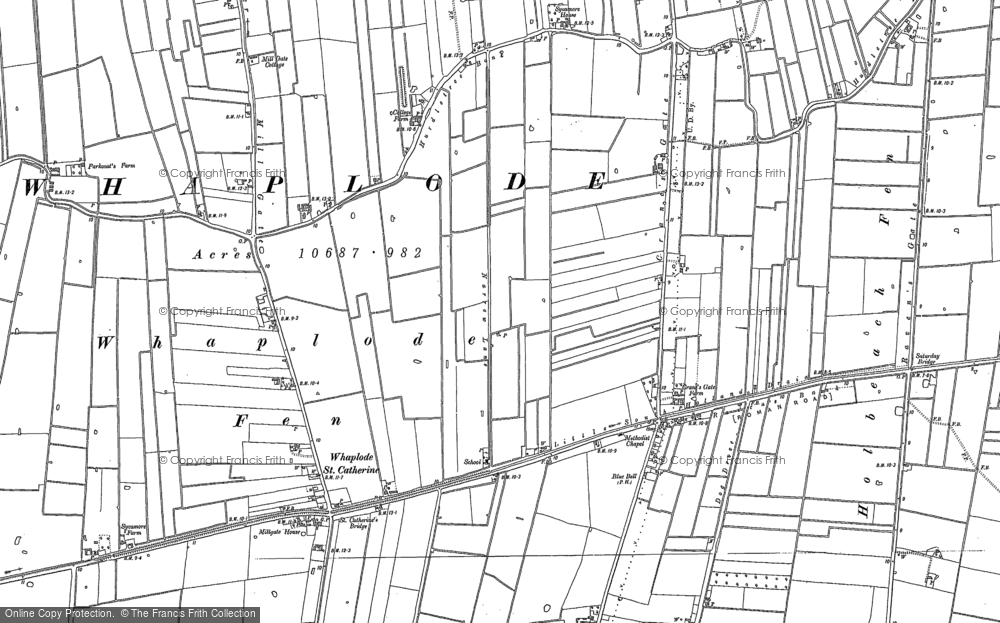 Old Map of Whaplode St Catherine, 1886 - 1887 in 1886