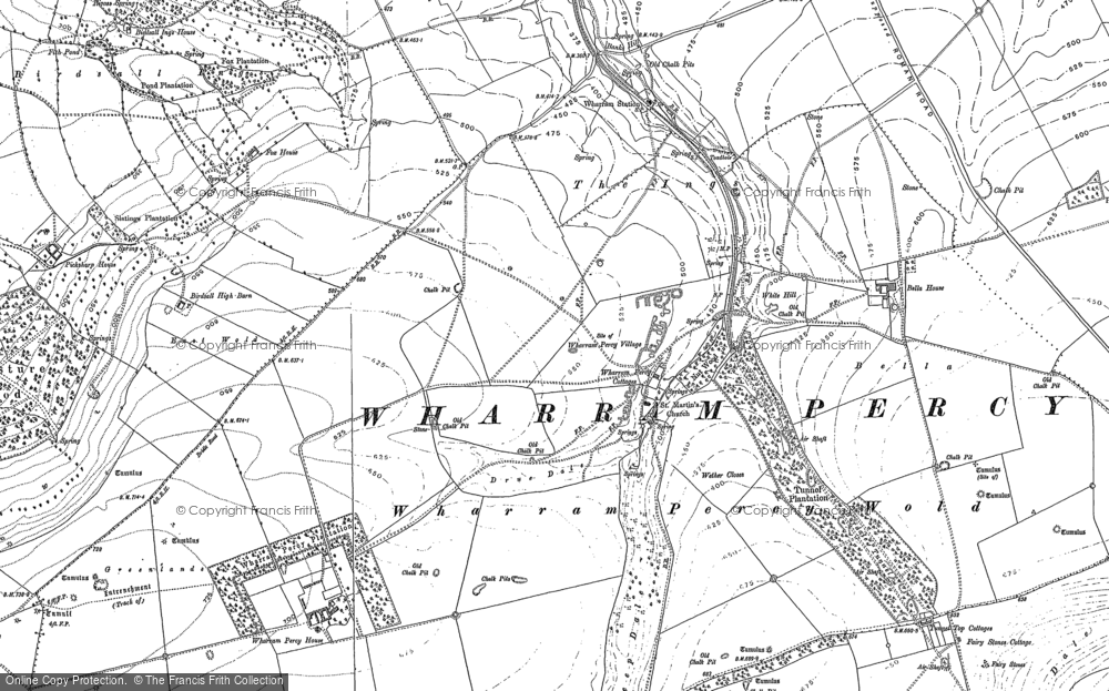 Old Map of Historic Map covering Birdsall Ings Ho in 1888