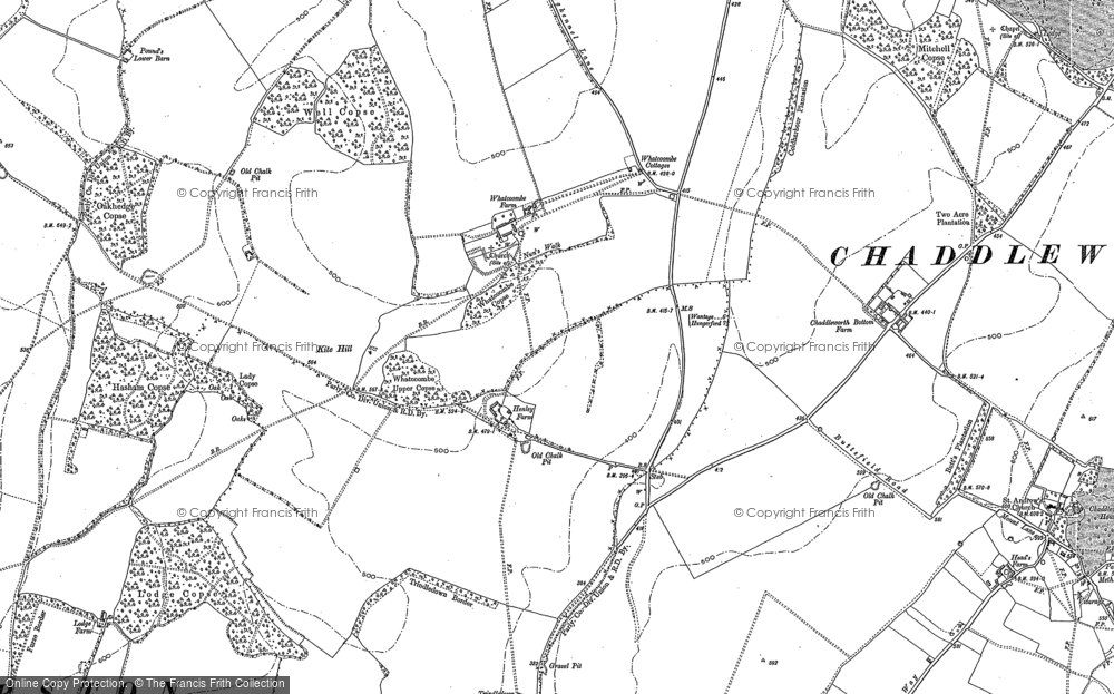Old Map of Whatcombe, 1898 in 1898