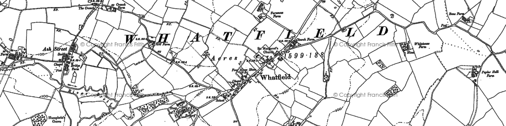 Old map of Whatfield Hall in 1884